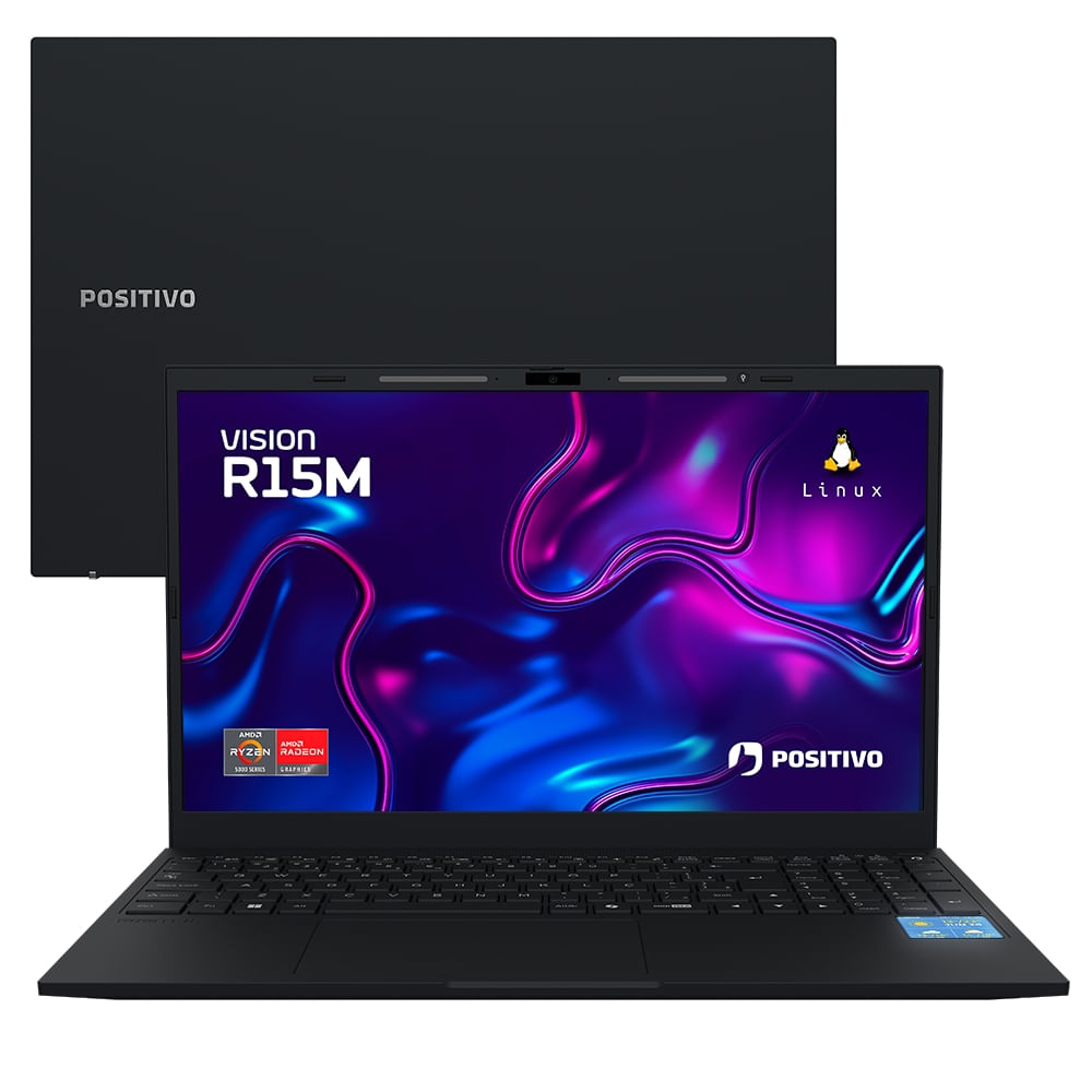 Notebook Positivo Vision R15M AMD® Ryzen 7-5825U Linux 16GB RAM
